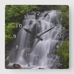 Wasserfall-Wanduhr Quadratische Wanduhr