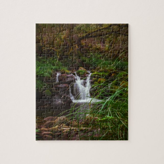 Wasserfall-Wasser-Natur-Landschafts-Puzzle (Vertikal)
