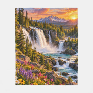 Wasserfall-Wildnis Fleecedecke