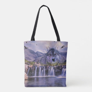 Wasserfall-Wolf-Berg ganz über Druck Tasche