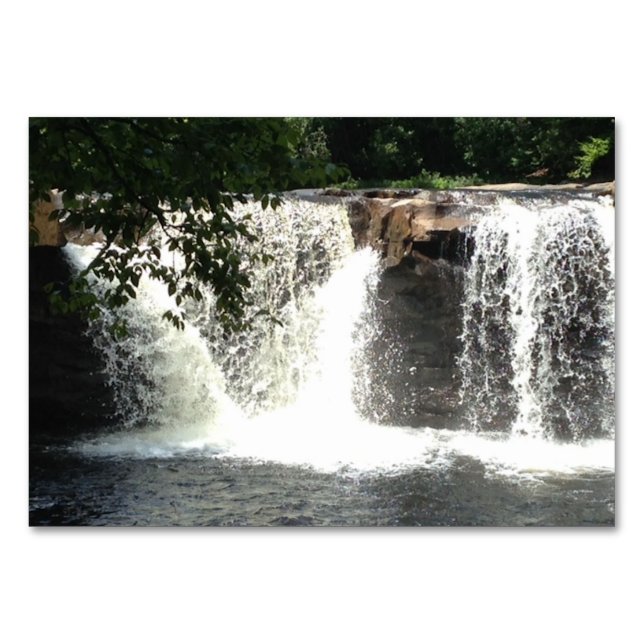 Wasserfall WV Lesekarten für Erwachsene Tischnummer (Vorderseite)