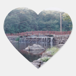 Wasserfallbrücke Herz-Aufkleber