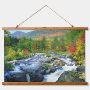 Wasserfälle   Adirondack Mountains Wandteppich Mit Holzrahmen