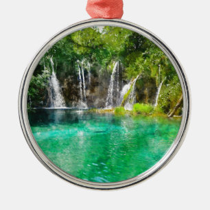 Wasserfälle an Plitvice Nationalpark in Kroatien Ornament Aus Metall