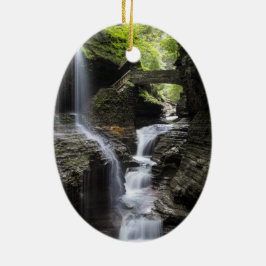 Wasserfälle an Watkins Schlucht, NY Keramikornament