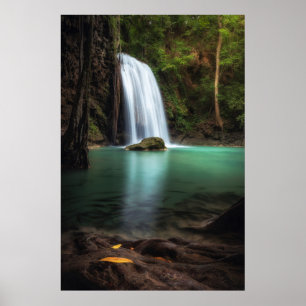 Wasserfälle   Erawan Wasserfall, Thailand Poster