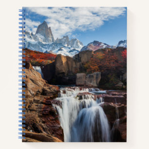 Wasserfälle Fitz Roy Mountain, Argentinien Notizbuch
