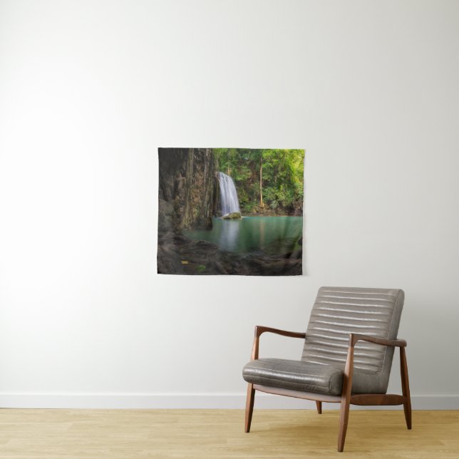 Wasserfälle | Frühjahr Regenwald Wasserfall Thaila Wandteppich (Beispiel (Horizontal))