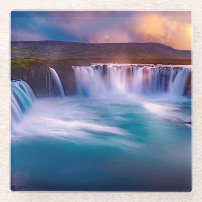 Wasserfälle Glasuntersetzer (Vorderseite)