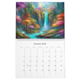 Wasserfälle in Aquarell Kalender