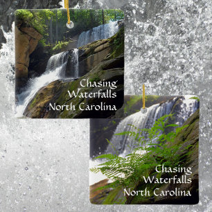 Wasserfälle in den Bergen von North Carolina Foto Keramikornament