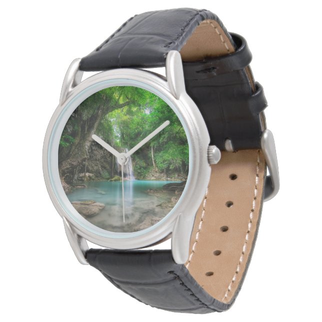 Wasserfälle | Kanchanaburi, Thailand Armbanduhr (Schrägansicht)