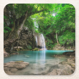 Wasserfälle Kanchanaburi, Thailand Rechteckiger Pappuntersetzer