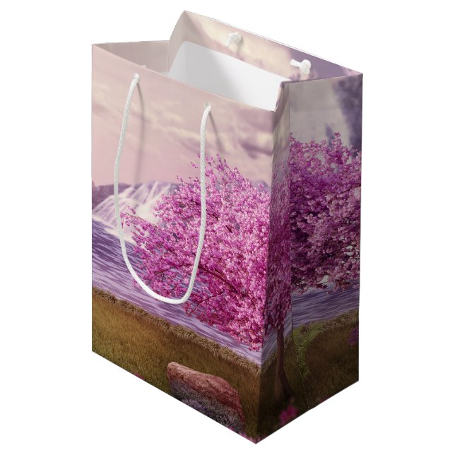 Wasserfälle & Kirchen Bäume am Lago Maggiore Mittlere Geschenktüte (Vorderseite Schrägansicht)