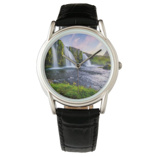 Wasserfälle | Kirkjufellsfoss, Island Armbanduhr (Vorderseite)