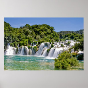 Wasserfälle Krka Nationalparks in Kroatien Europa Poster