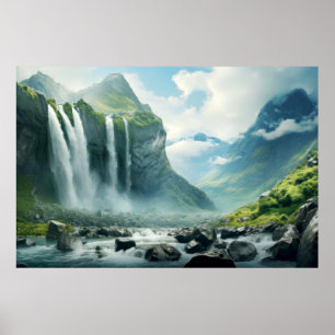 Wasserfälle Landschaft Medizin Poster