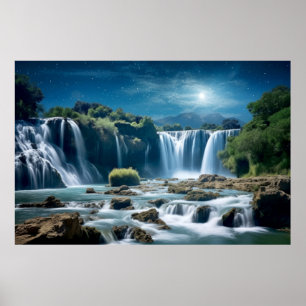 Wasserfälle Landschaft Medizin Poster