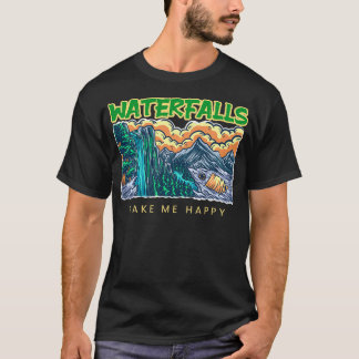 Wasserfälle machen mich glücklich Zelt Camping Was T-Shirt