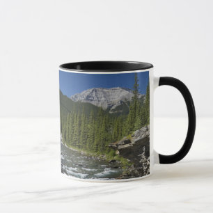 Wasserfälle mit Felsen-Leiste und einem Berg Tasse