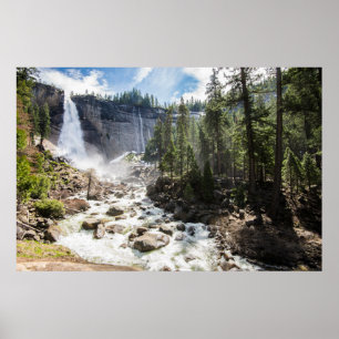 Wasserfälle Nevada Fall, Yosemite, CA Poster