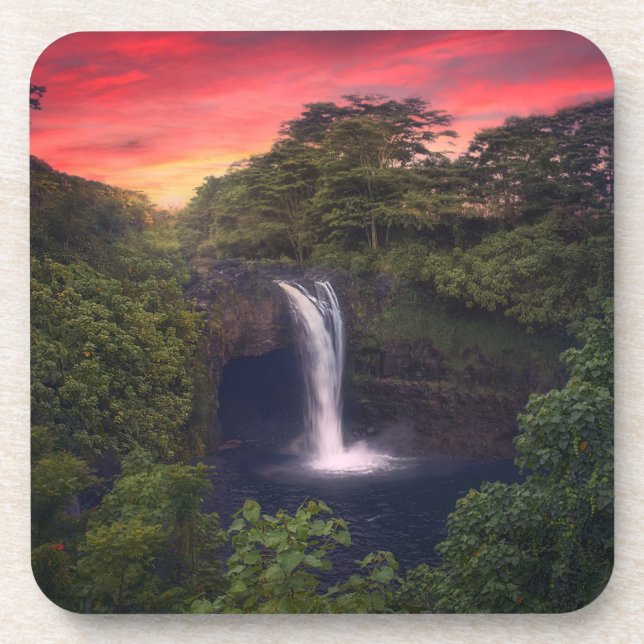 Wasserfälle | Regenbogenfälle, Hilo, Hawaii Getränkeuntersetzer (Vorderseite)