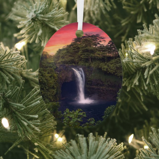 Wasserfälle | Regenbogenfälle, Hilo, Hawaii Ornament Aus Metall (InSitu)