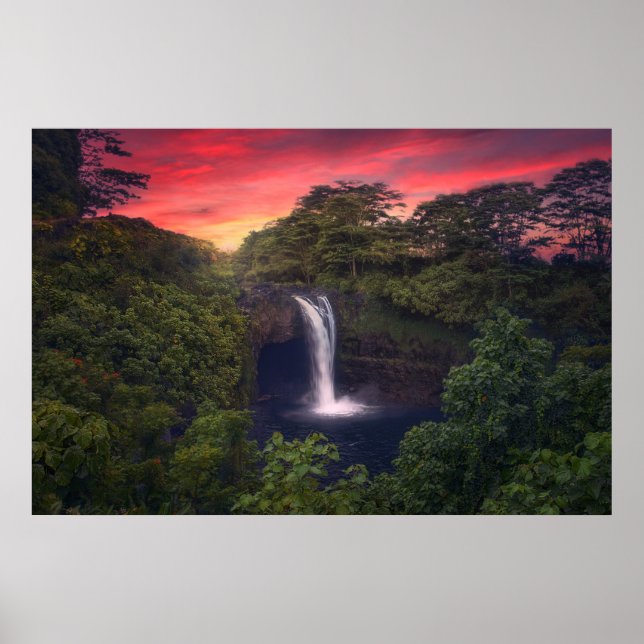Wasserfälle | Regenbogenfälle, Hilo, Hawaii Poster (Vorne)