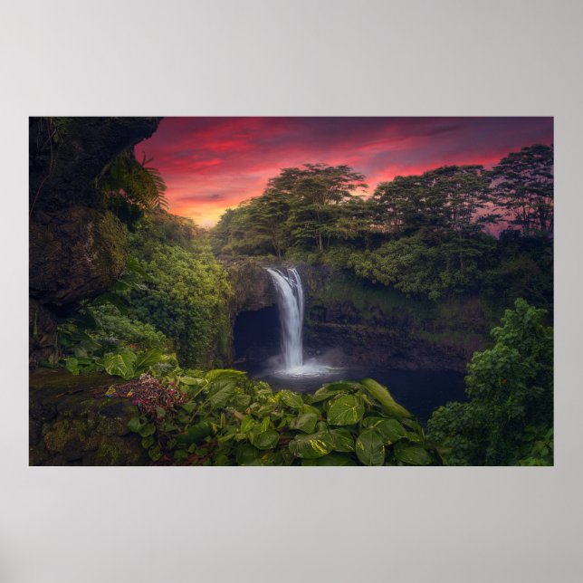 Wasserfälle | Regenbogenfälle, Hilo, Hawaii Poster (Vorne)