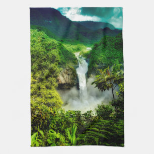 Wasserfälle   San Rafael Falls, Ecuador Geschirrtuch