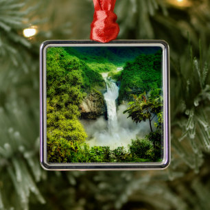 Wasserfälle   San Rafael Falls, Ecuador Ornament Aus Metall