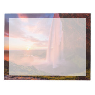 Wasserfälle Seljalandsfoss Wasserfall Notizblock