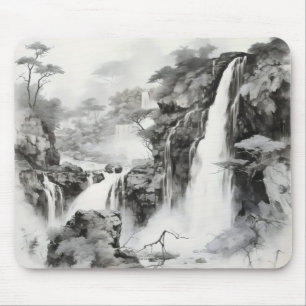 Wasserfälle Tinte Malerei Mousepad