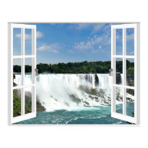 Wasserfälle Trompe l'oeil Falsche Fensteransicht