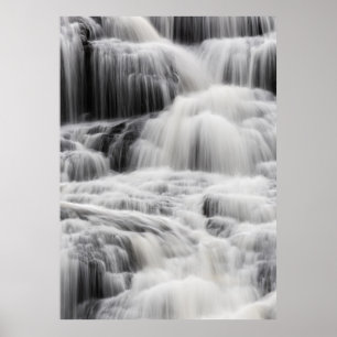 WASSERFÄLLE UND SCHWARZE UND GrauWASSERFÄLLE Poster