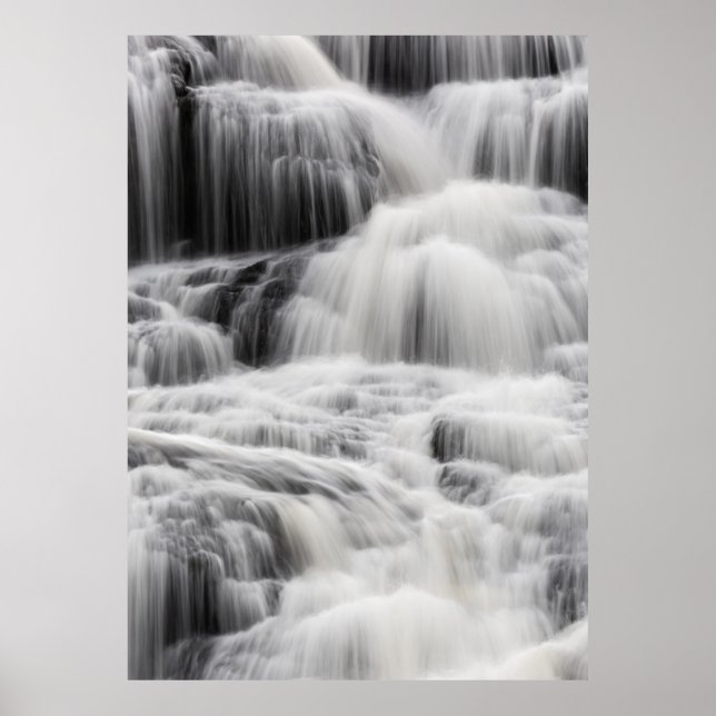 WASSERFÄLLE UND SCHWARZE UND GrauWASSERFÄLLE Poster (Vorne)