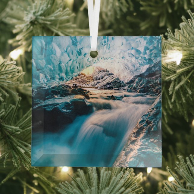 Wasserfälle | Vatnajokull Glacier, Ost-Island Ornament Aus Glas (Insitu)