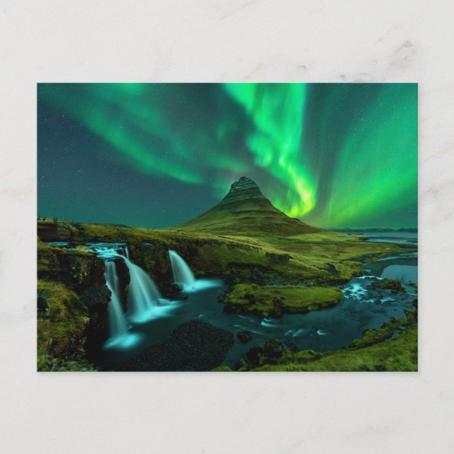 Wasserfälle | Wasserfall Kirkjufellfoss, Island Postkarte (Vorderseite)