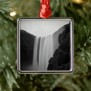 Wasserfälle Wasserfall Skogafoss, Island Ornament Aus Metall