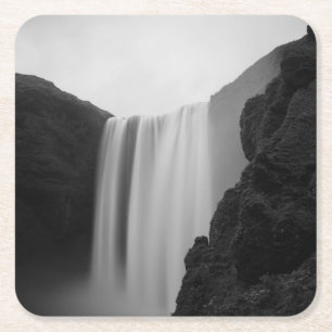 Wasserfälle Wasserfall Skogafoss, Island Rechteckiger Pappuntersetzer