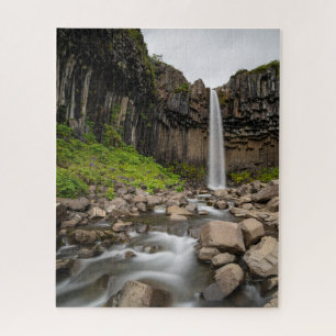 Wasserfälle   Wasserfall Svartifoss, Südisland