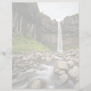 Wasserfälle Wasserfall Svartifoss, Südisland