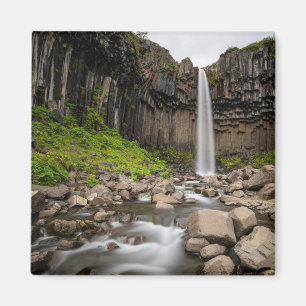 Wasserfälle Wasserfall Svartifoss, Südisland Magnet