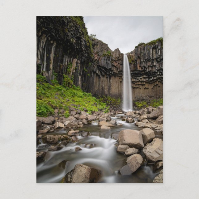 Wasserfälle | Wasserfall Svartifoss, Südisland Postkarte (Vorderseite)