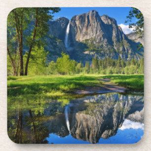 Wasserfälle   Yosemite Falls, Kalifornien Getränkeuntersetzer