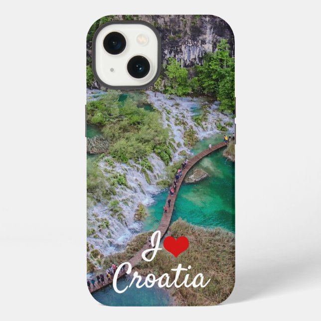 Wasserfallkaskade des Plitvicer Seengebiets iPhone Hülle (Rückseite)