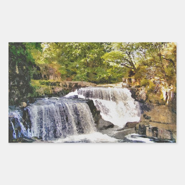WASSERFALLS RECHTECKIGER AUFKLEBER (Vorderseite)