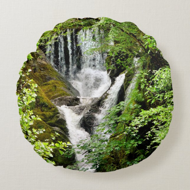 WASSERFALLS RUNDES KISSEN (Vorderseite)