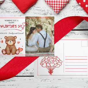 Wasserfarbbär-Fotovorlage Valentinstag Postkarte