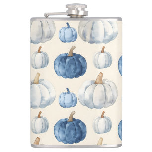 WASSERFARBBLAU UND WEISSE FALLPUMPKINE FLACHMANN